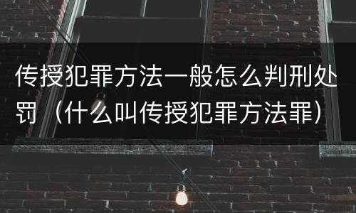 传授犯罪方法一般怎么判刑处罚（什么叫传授犯罪方法罪）