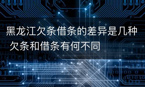 黑龙江欠条借条的差异是几种 欠条和借条有何不同