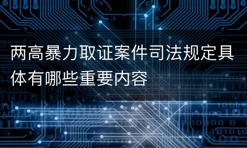 两高暴力取证案件司法规定具体有哪些重要内容
