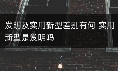 发明及实用新型差别有何 实用新型是发明吗