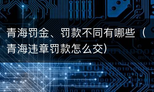 青海罚金、罚款不同有哪些（青海违章罚款怎么交）