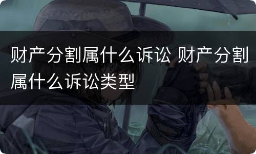 财产分割属什么诉讼 财产分割属什么诉讼类型