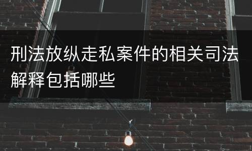 刑法放纵走私案件的相关司法解释包括哪些