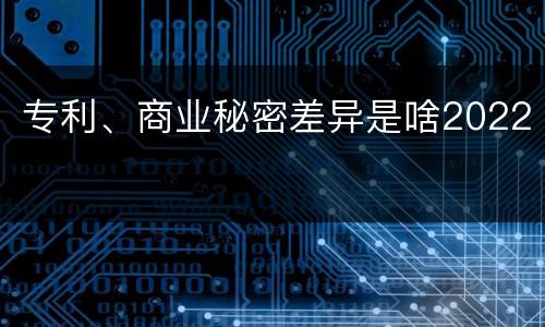 专利、商业秘密差异是啥2022