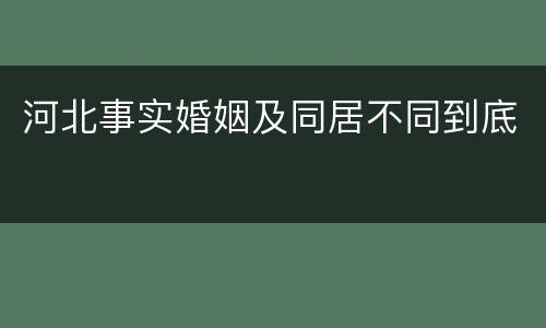 河北事实婚姻及同居不同到底