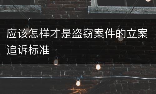 应该怎样才是盗窃案件的立案追诉标准