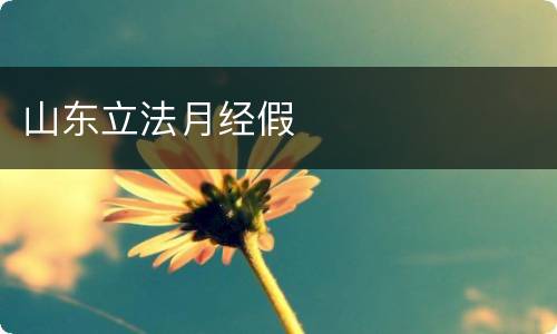 山东立法月经假