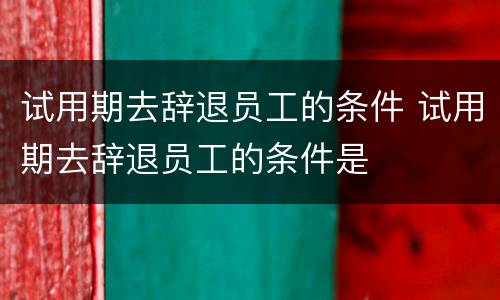 试用期去辞退员工的条件 试用期去辞退员工的条件是