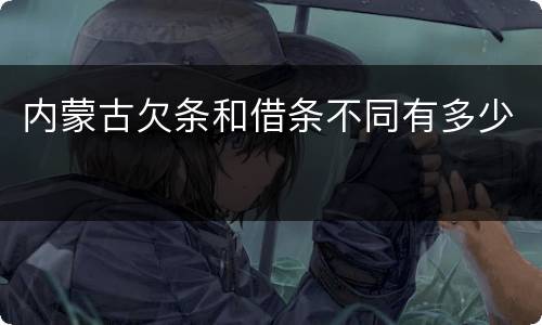 内蒙古欠条和借条不同有多少