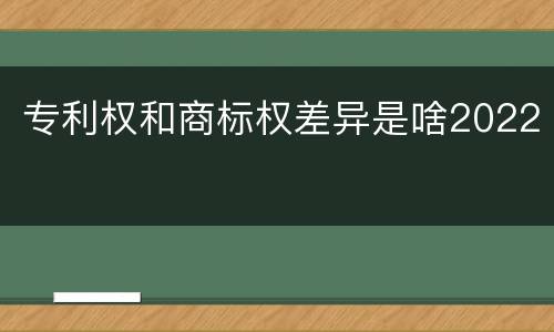 专利权和商标权差异是啥2022
