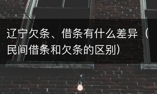辽宁欠条、借条有什么差异（民间借条和欠条的区别）