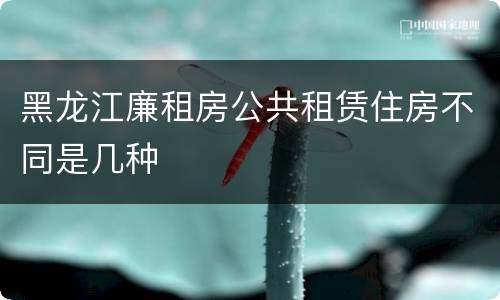 黑龙江廉租房公共租赁住房不同是几种