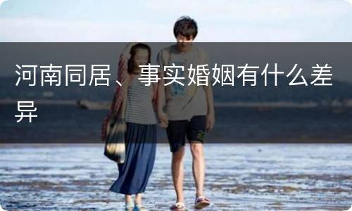 河南同居、事实婚姻有什么差异