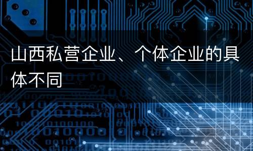 山西私营企业、个体企业的具体不同