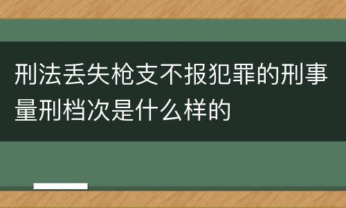 刑法丢失枪支不报犯罪的刑事量刑档次是什么样的
