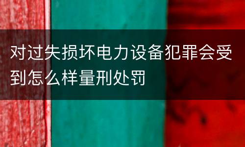 对过失损坏电力设备犯罪会受到怎么样量刑处罚