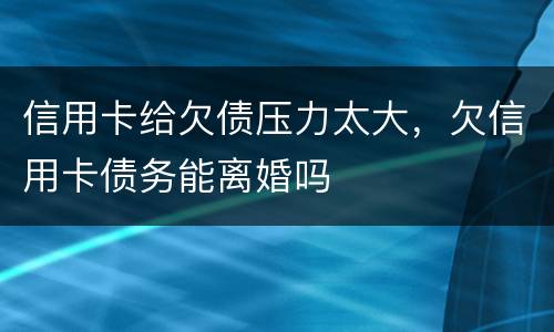 信用卡给欠债压力太大，欠信用卡债务能离婚吗
