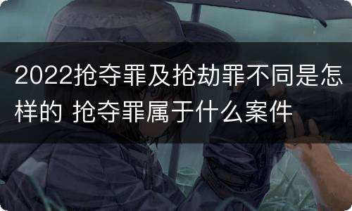2022抢夺罪及抢劫罪不同是怎样的 抢夺罪属于什么案件