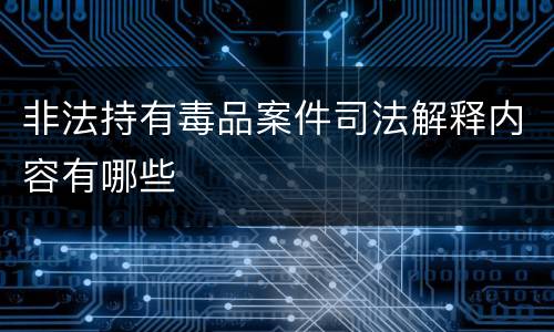 非法持有毒品案件司法解释内容有哪些