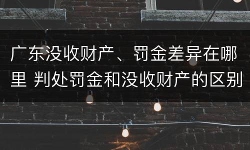 广东没收财产、罚金差异在哪里 判处罚金和没收财产的区别