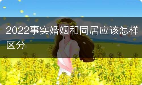 2022事实婚姻和同居应该怎样区分