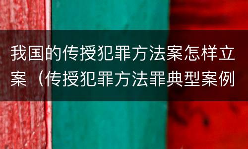 我国的传授犯罪方法案怎样立案（传授犯罪方法罪典型案例）