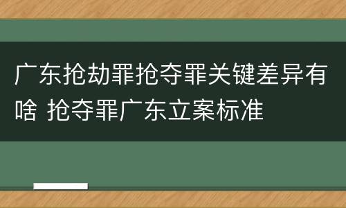 广东抢劫罪抢夺罪关键差异有啥 抢夺罪广东立案标准