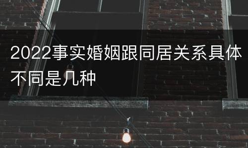 2022事实婚姻跟同居关系具体不同是几种