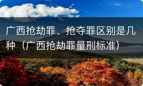 广西抢劫罪、抢夺罪区别是几种（广西抢劫罪量刑标准）