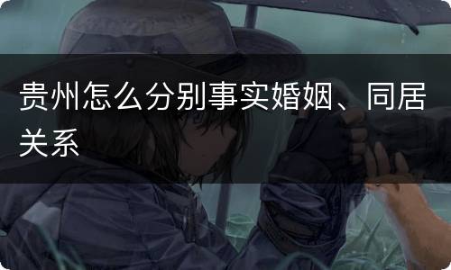 贵州怎么分别事实婚姻、同居关系