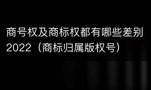 商号权及商标权都有哪些差别2022（商标归属版权号）