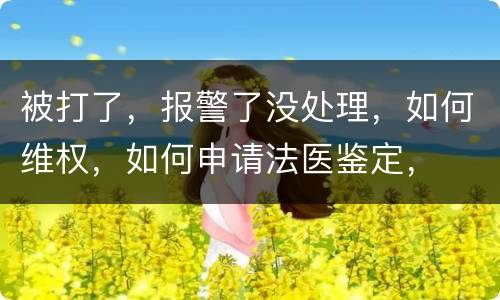 被打了，报警了没处理，如何维权，如何申请法医鉴定，