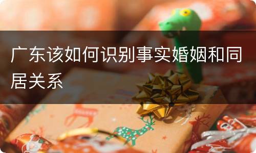 广东该如何识别事实婚姻和同居关系