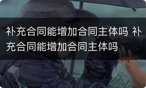 补充合同能增加合同主体吗 补充合同能增加合同主体吗