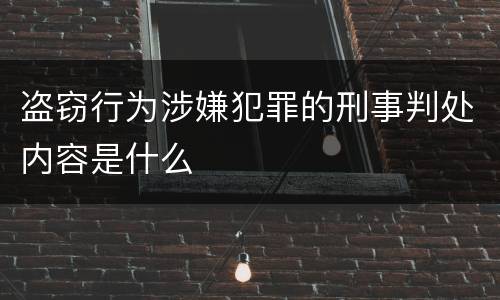 盗窃行为涉嫌犯罪的刑事判处内容是什么