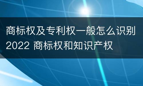 商标权及专利权一般怎么识别2022 商标权和知识产权