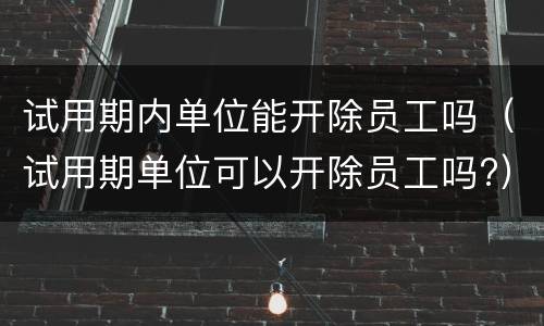 试用期内单位能开除员工吗（试用期单位可以开除员工吗?）