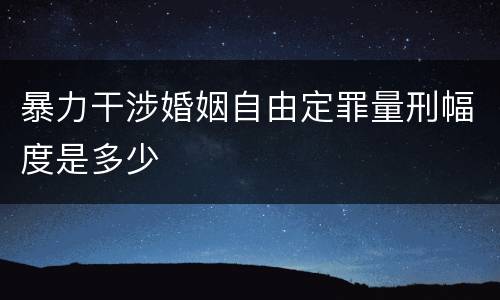 暴力干涉婚姻自由定罪量刑幅度是多少