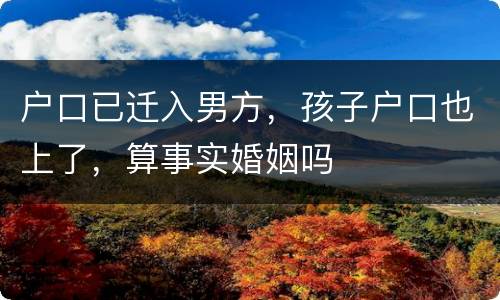 户口已迁入男方，孩子户口也上了，算事实婚姻吗