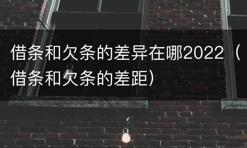 借条和欠条的差异在哪2022（借条和欠条的差距）