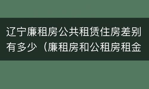 辽宁廉租房公共租赁住房差别有多少（廉租房和公租房租金一样吗）