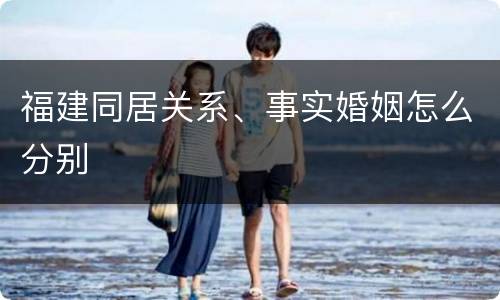 福建同居关系、事实婚姻怎么分别