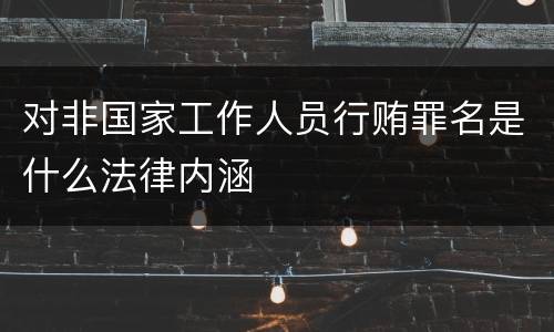 对非国家工作人员行贿罪名是什么法律内涵