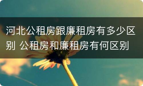 河北公租房跟廉租房有多少区别 公租房和廉租房有何区别