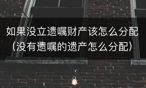 如果没立遗嘱财产该怎么分配（没有遗嘱的遗产怎么分配）