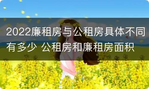 2022廉租房与公租房具体不同有多少 公租房和廉租房面积