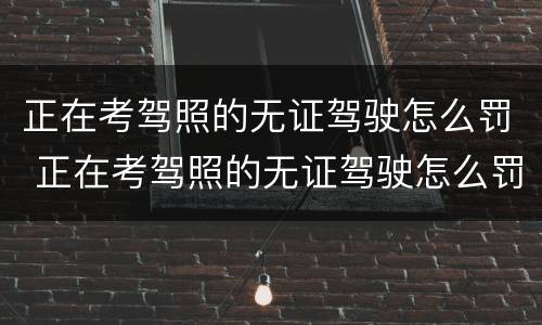 正在考驾照的无证驾驶怎么罚 正在考驾照的无证驾驶怎么罚钱