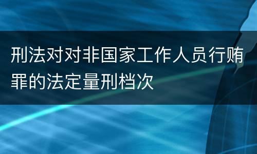 刑法对对非国家工作人员行贿罪的法定量刑档次