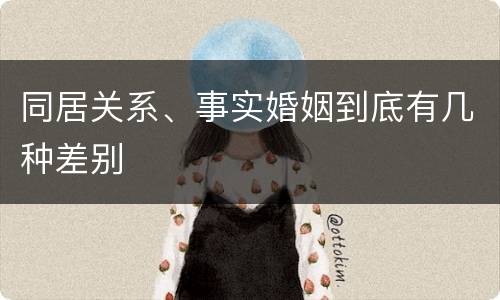 同居关系、事实婚姻到底有几种差别