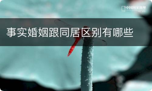 事实婚姻跟同居区别有哪些